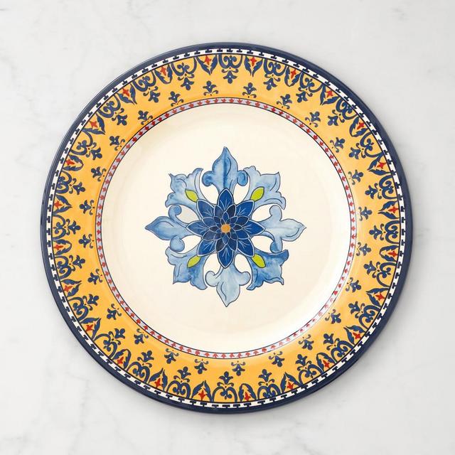 Sicily Outdoor Melamine Dinner Plates, Set of 8, Yellow