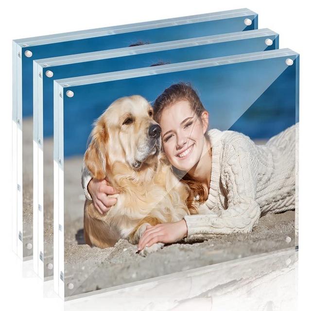TWING Acrylic Frame 8 x 10, 3 Pack Premium Acrylic Picture Frame 8x10 Magnetic Picture Frame Thickness 10+10MM Clear Picture Frame, 8 by 10 Picture Frames Acrylic Magnetic Photo Frame Self Standing Double Sided Frame Gift Ideal, Picture Frame