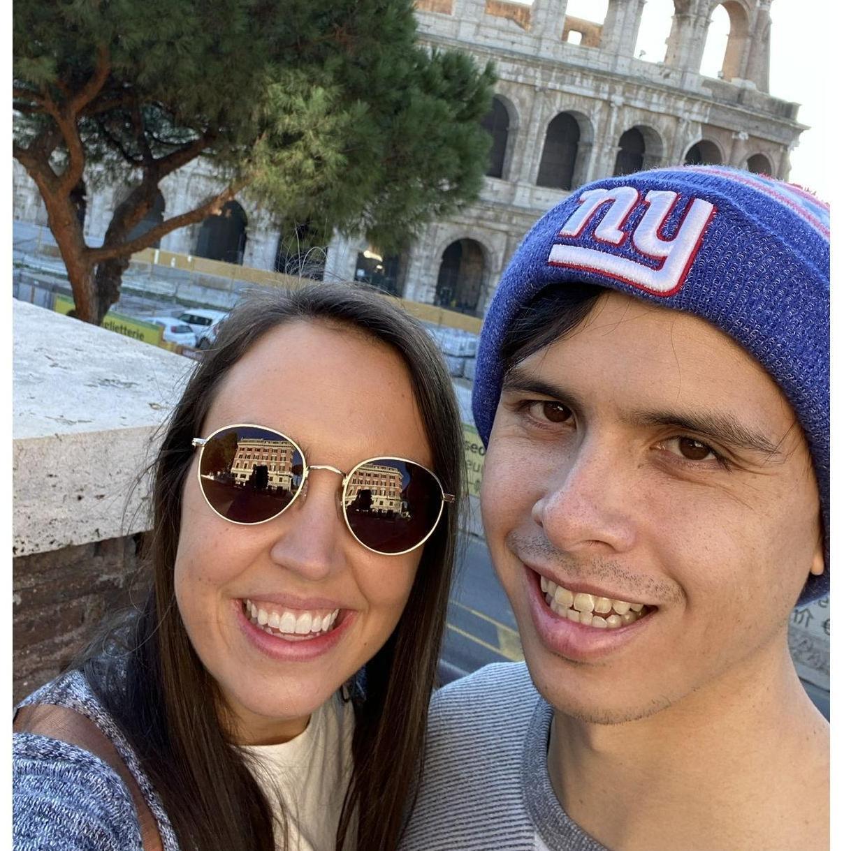 Standing outside the Colosseum in Rome, Italy