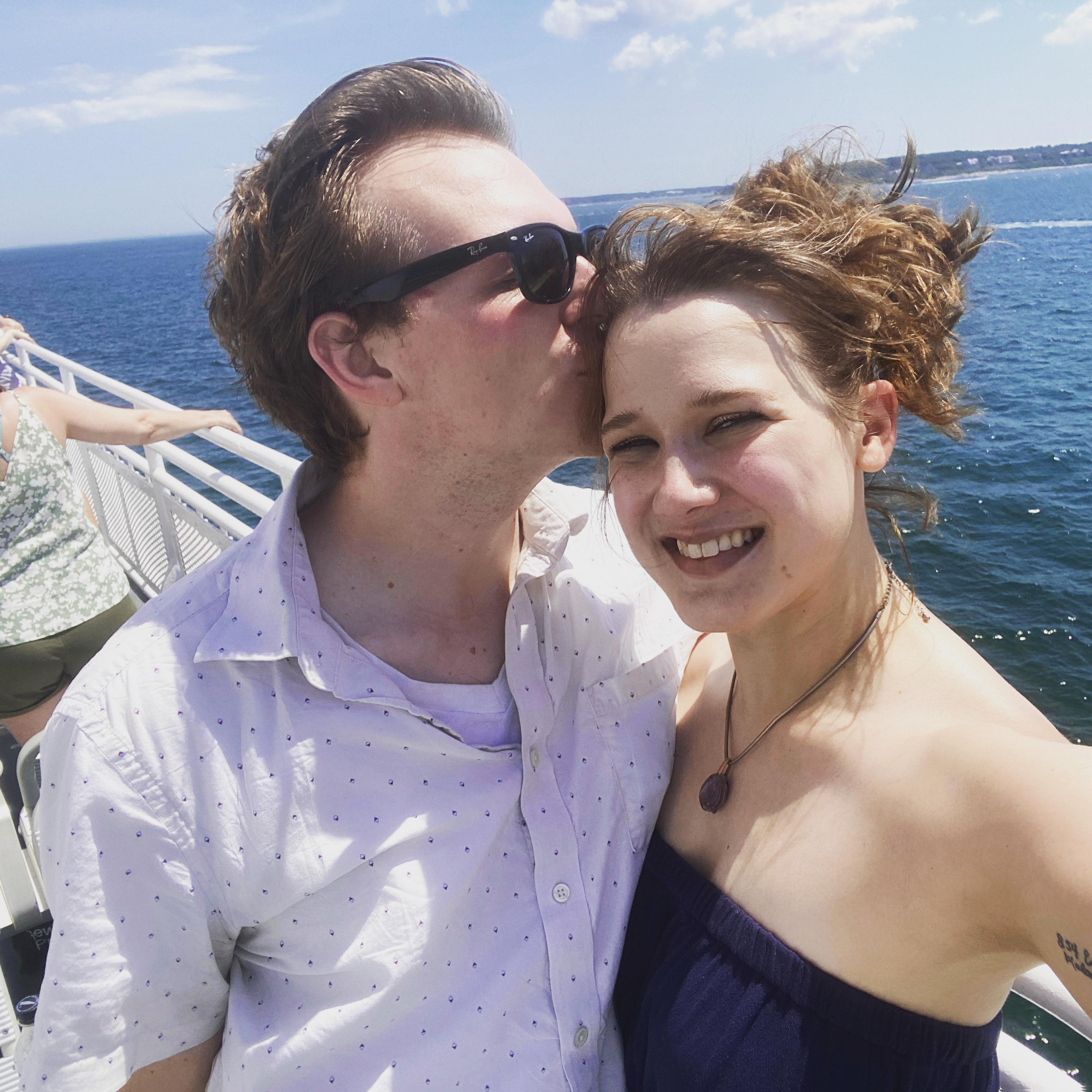 The first of many trips on the ferry to see Cam's parents on Martha's Vineyard