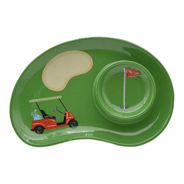 Godinge Chip & Dip Golf Theme Platter. Chip & Dip Tray, Snack Tray, Snack Platter, Serving Platter, Apeptizer Tray – Ideal for Sports-Themed Events, Father’s Day, and Gift Giving 13X9