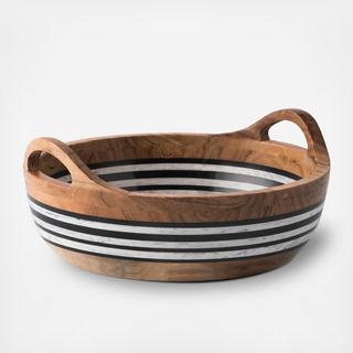 Stonewood Stripe Round Salad Serving Bowl