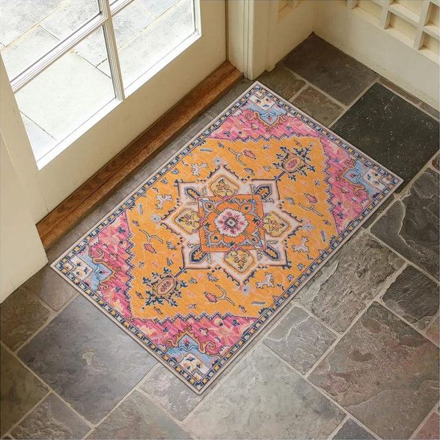 Collive Washable Indoor Door mat, Non Slip Retro Floor Mat 20" x 32" Doormat Quick Absorbent Entrance Rug Distressed Front Door Mat, Welcome Mats Entryway Rug Doormats for Kitchen Home Patio