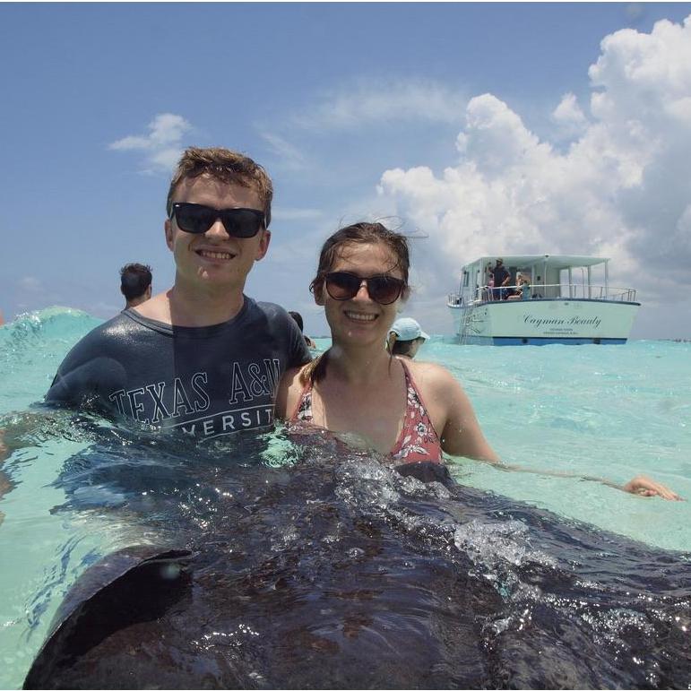 Swimming with sting-rays in Grand Cayman