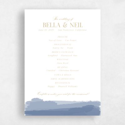 Blue Standard Wedding Program - Saif