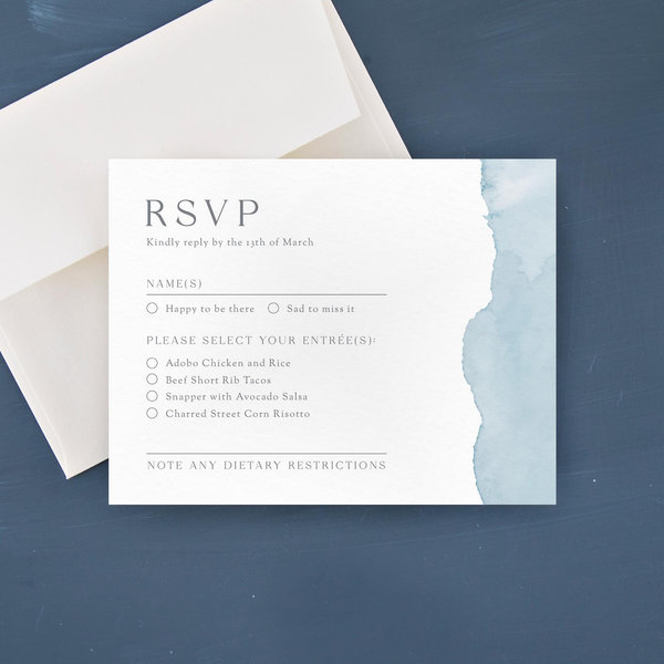 Denver Landscape | Dusty Blue | Zola Wedding Invitations