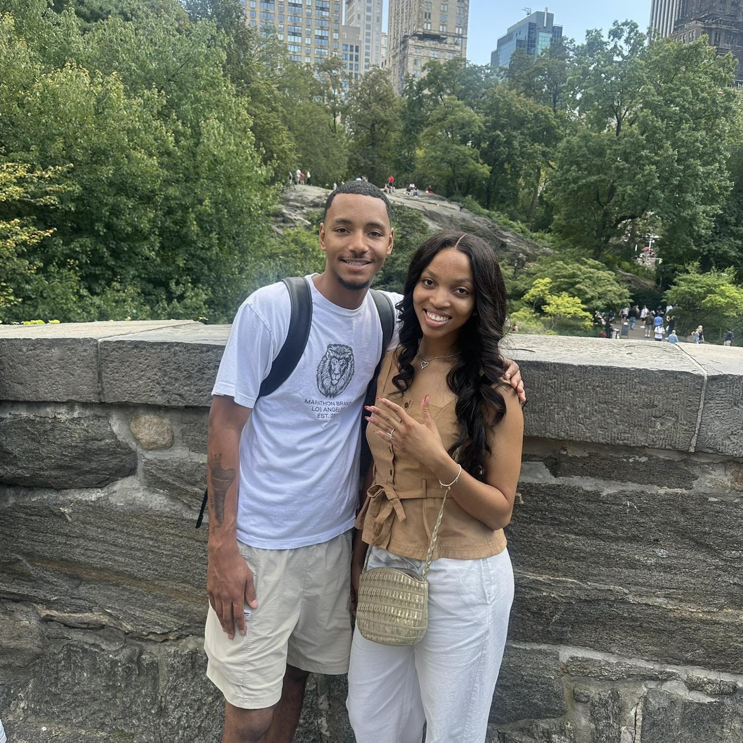 A day after getting engaged in Central Park!