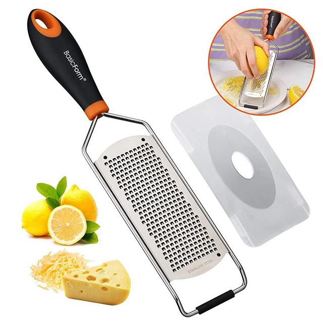 BasicForm Zester and Grater, Sharp Stainless Steel Wide Blade, Easy Grated, Comfy Handle
