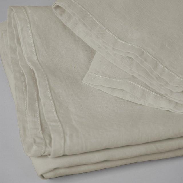 Vintage Linen Pillowcase Single, Queen, Off-White