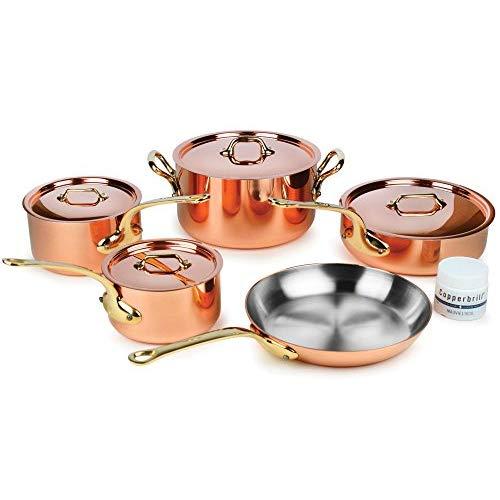 Mauviel M'heritage M250B 9-piece 2.5mm Copper Cookware Set with Bronze Handles