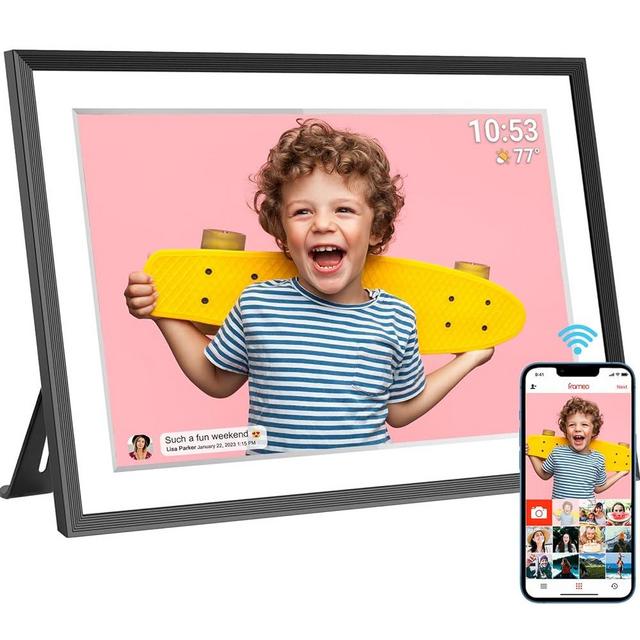 32GB FRAMEO 10.1 Inch Smart WiFi Digital Photo Frame 1280x800 IPS LCD Touch Screen, Auto-Rotate Portrait and Landscape, Share Moments Instantly via Frameo App from Anywhere
