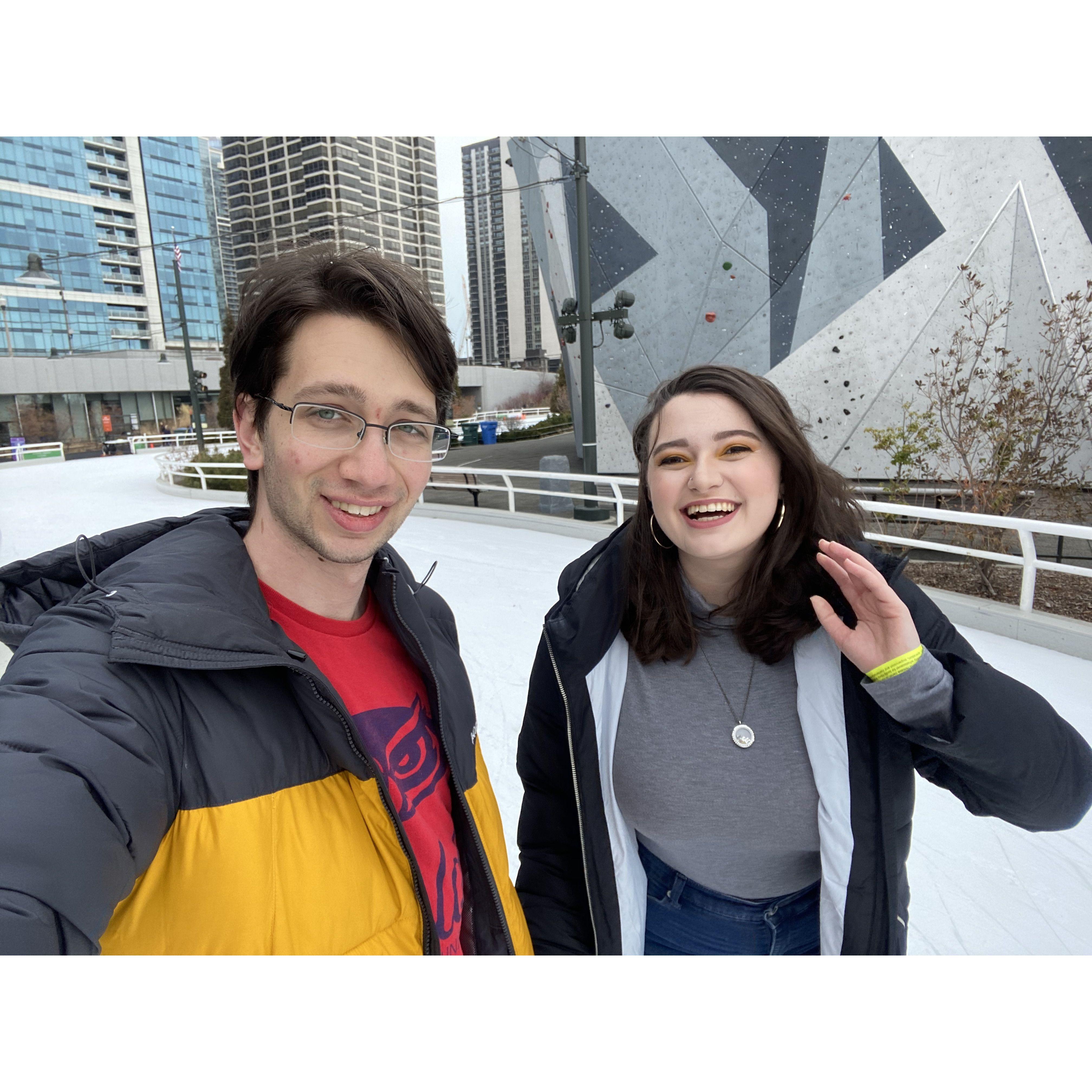 Ice skating in Maggie Daley Park is hard work, but worth it