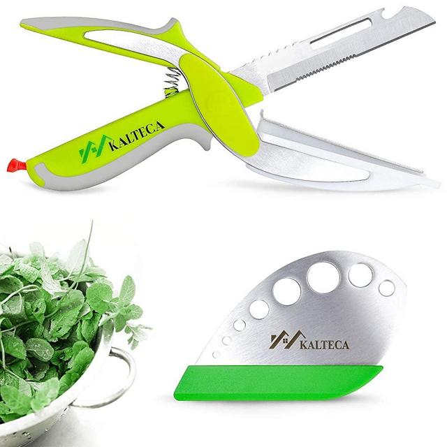 KALTECA Clever Cutter Kitchen Scissors Bundle with Herb Stripper – Smart Cutter 6 in 1 Knife & Cutting Board, Bottle Opener, Peeler – Fast & Easy Manual Food Chopper - Multi-Function Vegetable Slicer