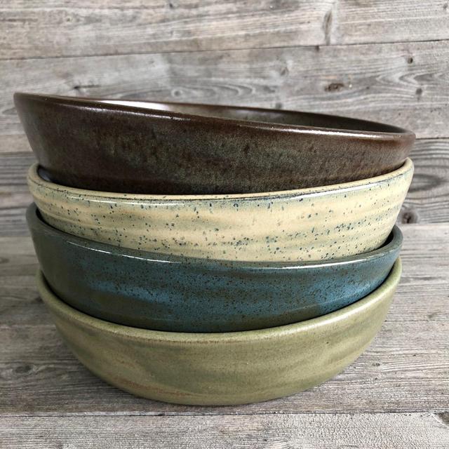 Set of FOUR mixed Pasta Bowls, Buddha Bowls, Power Bowls handmade pottery bowls made to order