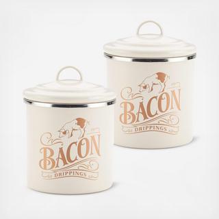 Bacon Grease Cans, Set of 2