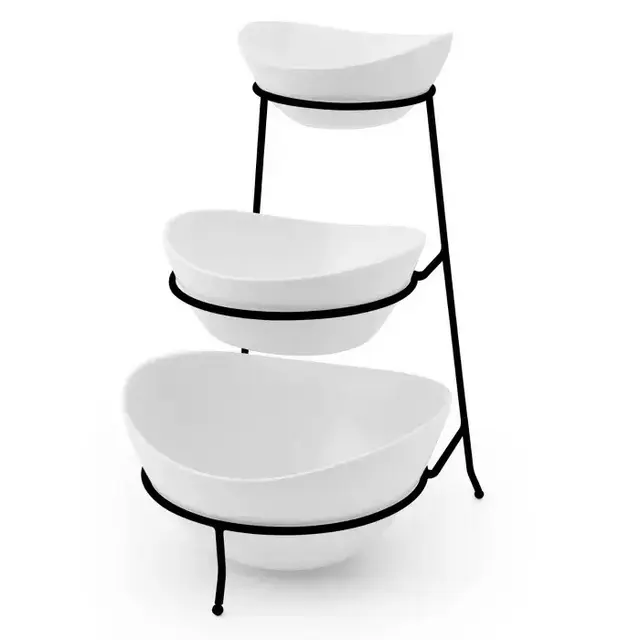 Porcelain 3-Tier Serving Stand White - Certified International