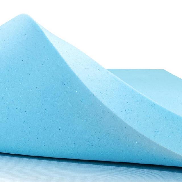 subrtex 2 Inch Memory Foam Mattress Topper Ventilated Gel Infused Bed Foam Topper, CertiPUR-US Certified, King, Blue