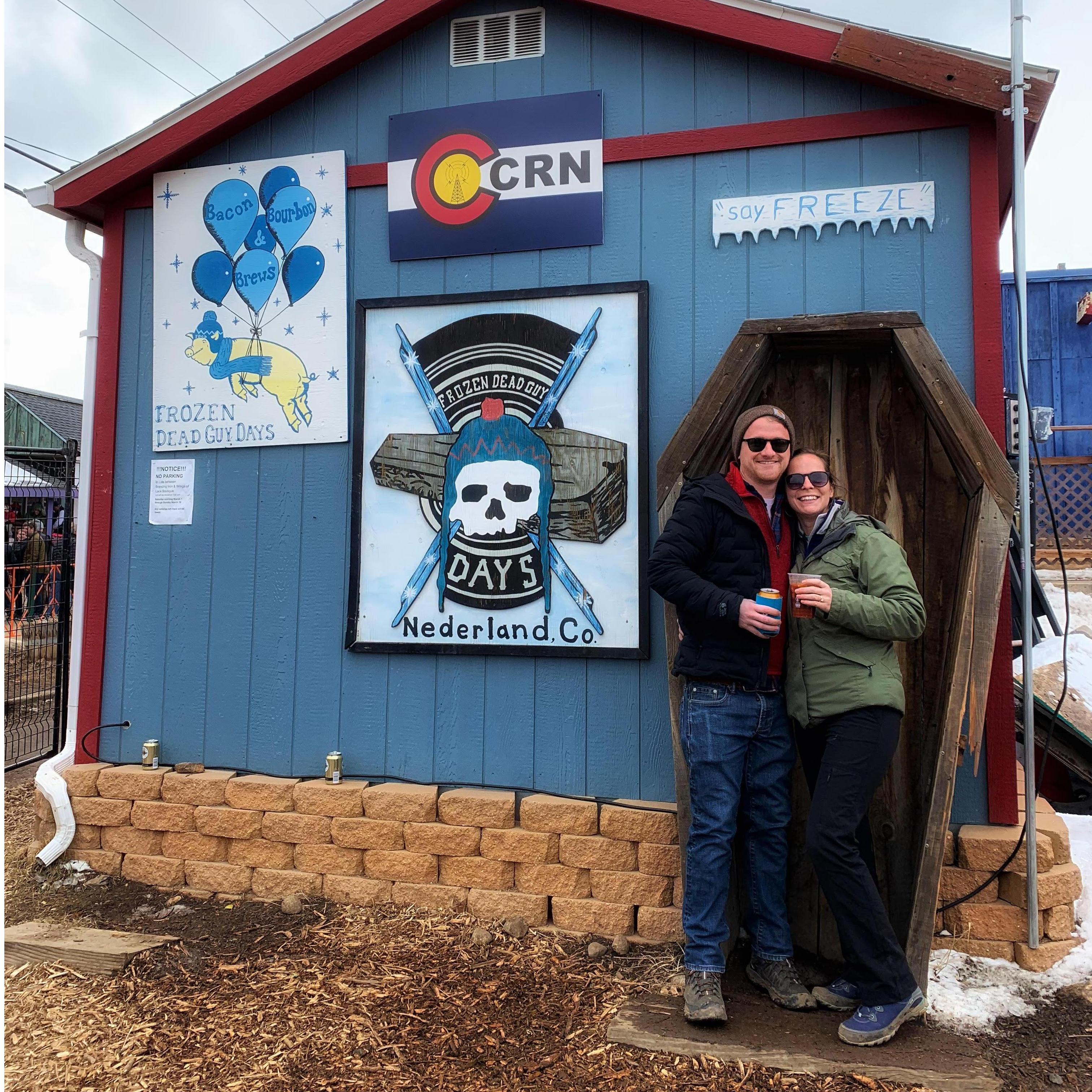 Frozen Dead Guy Days in Nederland, CO. The weekend celebration where Nate popped the question in Sami's favorite mountain town!