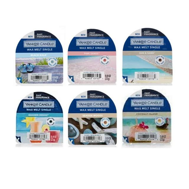 Yankee Candle Set of 6 Assorted Summer Wax Melt Singles - Randomly Mixed Scents