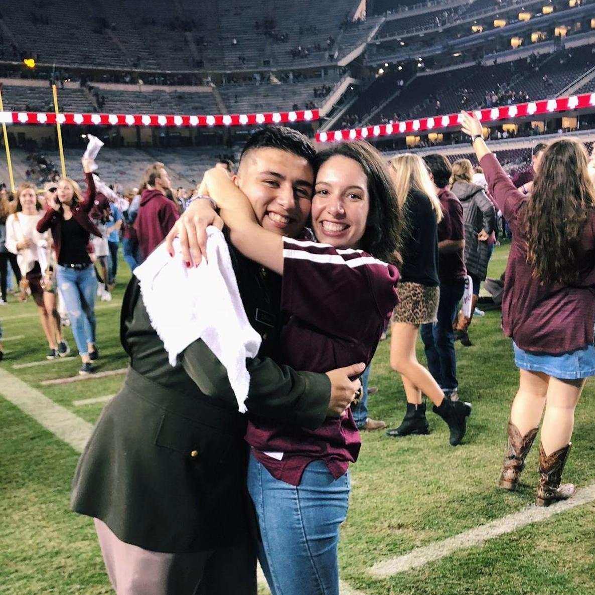 Moments after rushing the field for what is still the greatest football game we have ever seen.... Texas A&M beat LSU 74-72 in 7 OTs