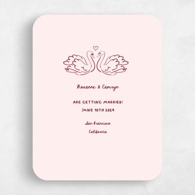 Pink Rounded Wedding Save the Date - Somero Classic