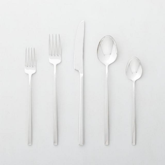 20-Piece Tilt Brushed Silver Flatware Set