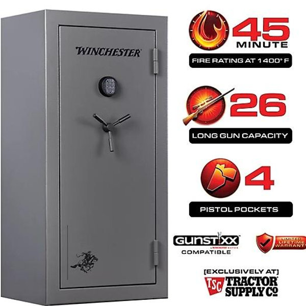 Winchester Safes 26 Long Gun 12 cu. ft. Electronic Lock Gun Safe, Gray at Tractor Supply Co
