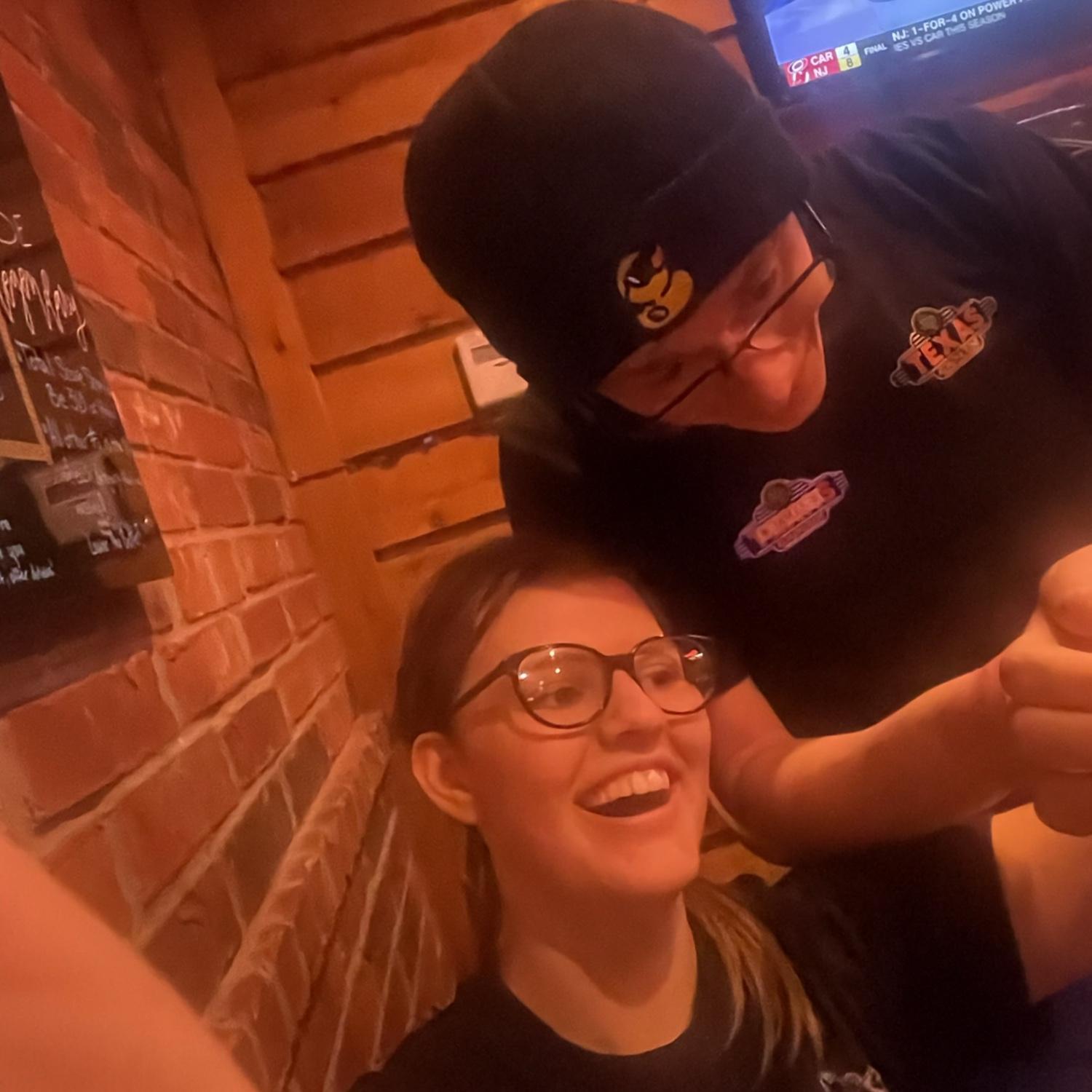Goofing off at work from before we got together!