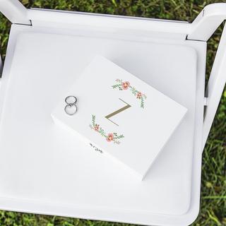 Personalized Floral Wedding Ring Bearer Box