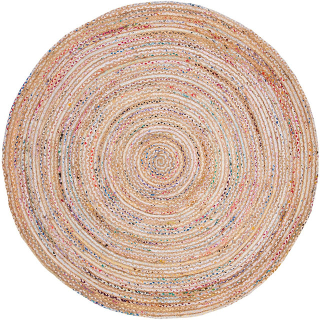 Cape Cod CAP202 Hand Woven Indoor Area Rug - Beige/Multi - 8' Round - Safavieh