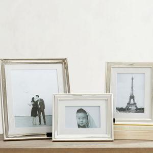 Personalized Silver-Plated Grosgrain Ribbon Mat Frames