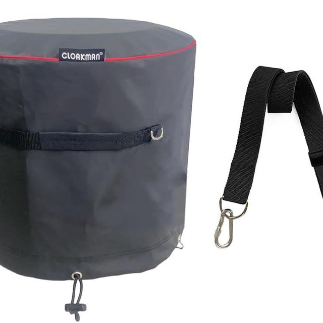 CLOAKMAN Portable Ranger Shelter - Waterproof Fire Pit Cover for Solo Stove Ranger 1.0 & 2.0 Fire Pit Accessories - Carry Bag Function with Shoulder Strap - 600D Premium Heavy-Duty (Black)