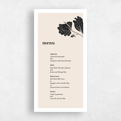 Beige Wedding Menu - Catania