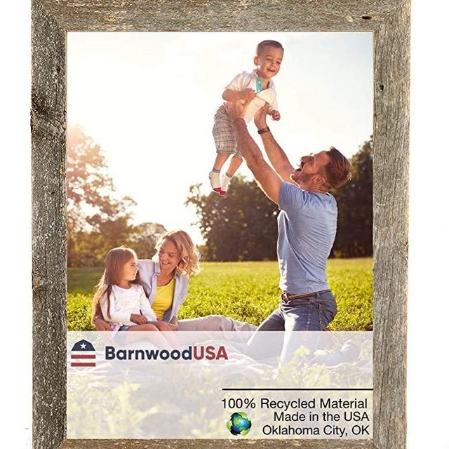 BarnwoodUSA Rustic 17x22 Custom Picture Frame 1 1/2 Inch Wide - 100% Reclaimed Wood | Weathered Gray