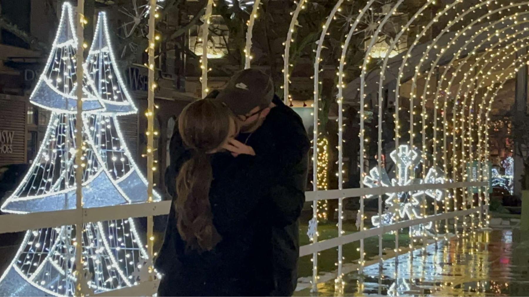 First kiss as a newly engaged couple!