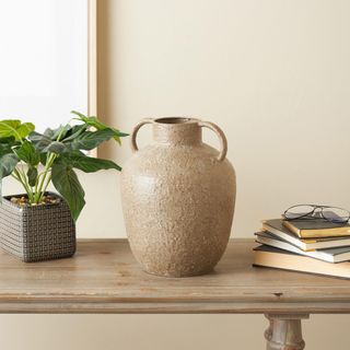 Antique Metal Vase with Handle