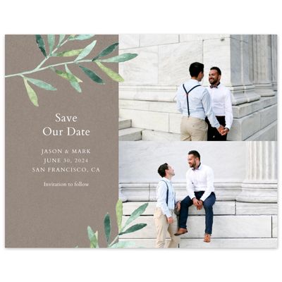 Natural, Brown Wedding Digital Save the Date - Eastwick Duo