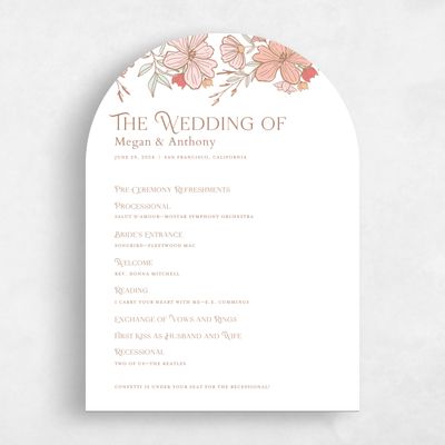 Pink Arch Wedding Program - Leighton