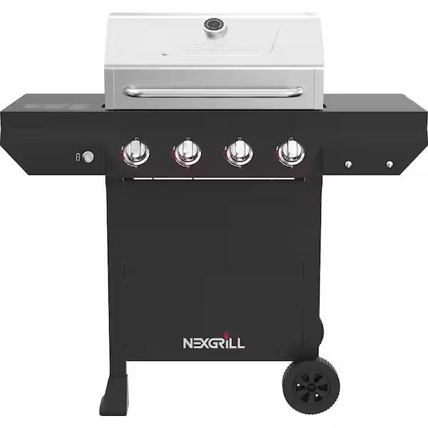 Nexgrill 4-Burner Propane Gas Grill in Black with Stainless Steel Main Lid 720-0925PG