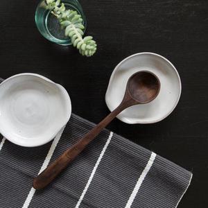 Spoon Rest in White on Toasted Stoneware