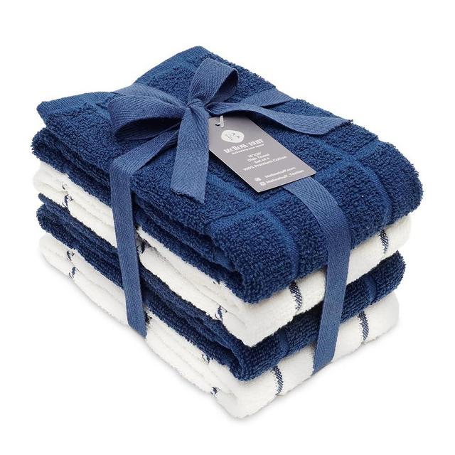 Mellow Buff 100% Cotton Terry Dish Towels, 4 pack16 x26 Inches, Super Soft and Absorbent Kitchen Towels, Perfect for Kitchen Cleaning and Dish Washing | Navy Blue …