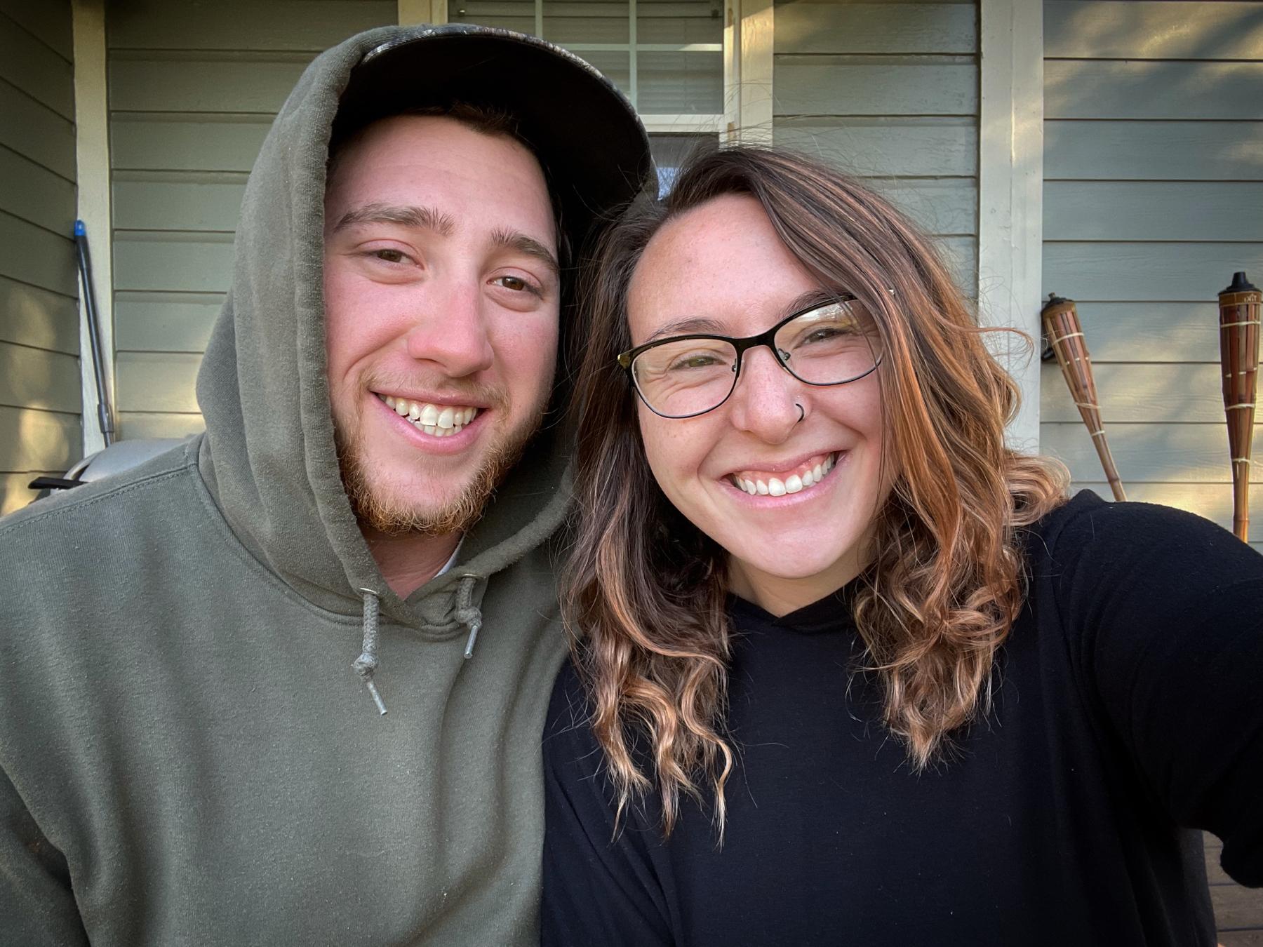 Our backyard in Bullard, TX— our 3rd home together 😅❣️