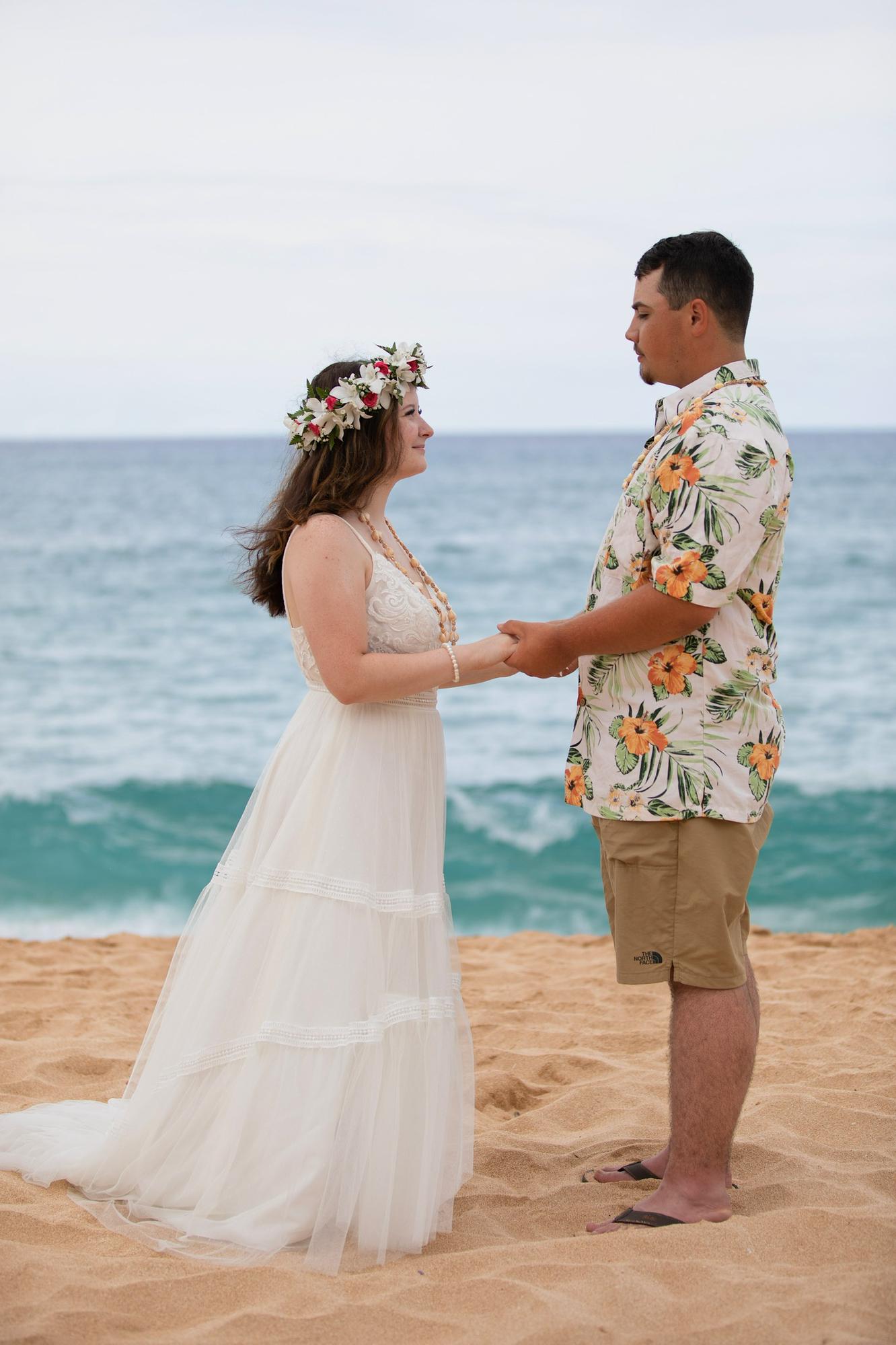 Moments before their first kiss as husband and wife 2021