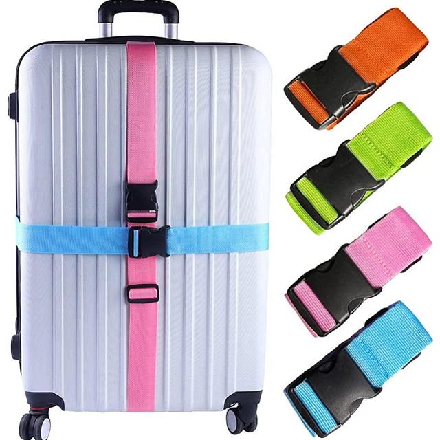 Darller 4 PCS Luggage Straps Suitcase Belts Adjustable Packing Straps Travel Accessories, Multicolored