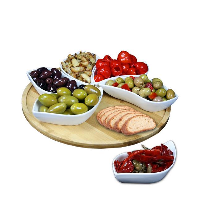 Elama Signature Modern 13.5" 7 Piece Lazy Susan Appetizer