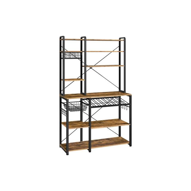 Yaheetech 71"H Large Baker's Rack with Hutch and Wine Rack
