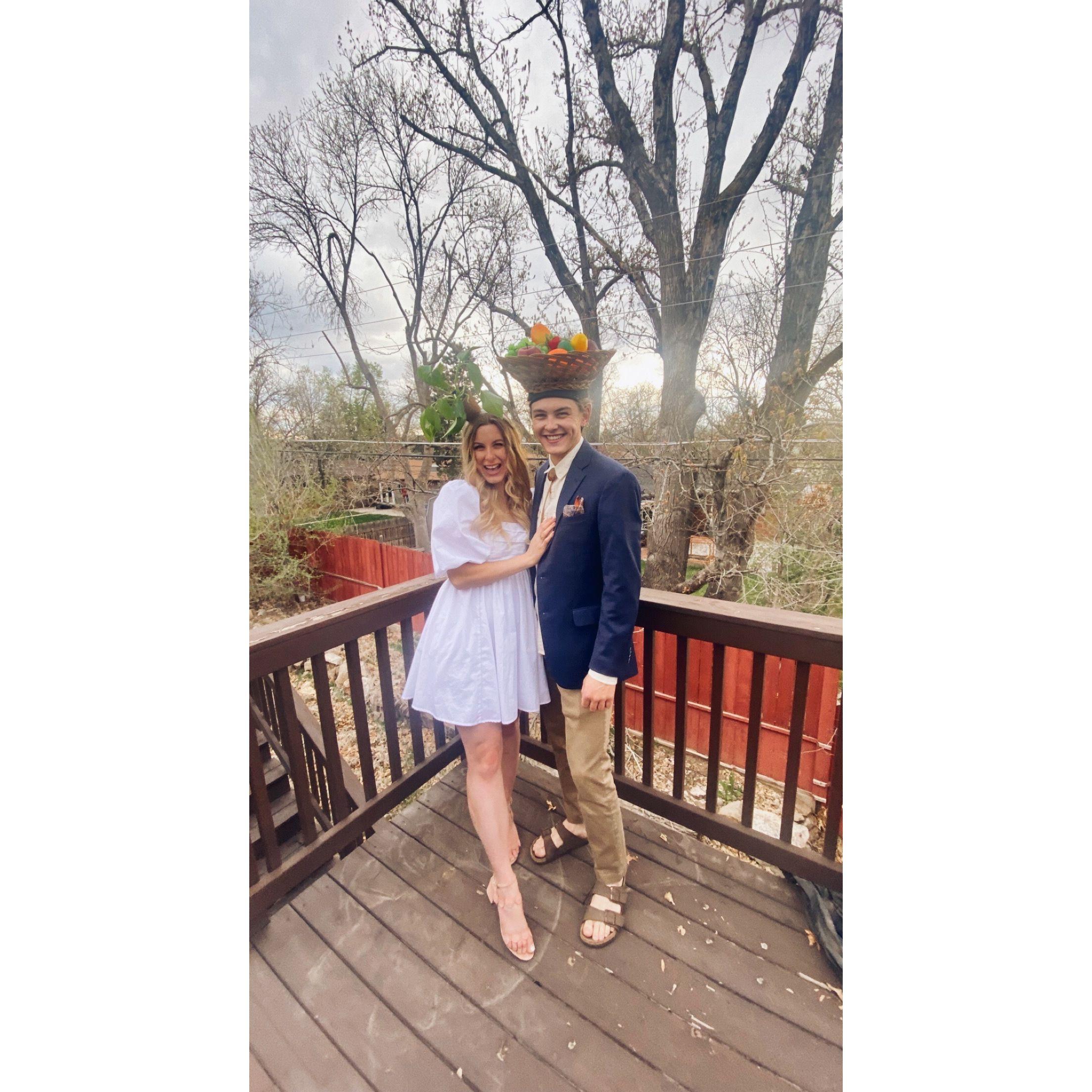 Hosted an anything-but-a-hat derby party together. We cannot wait to host more parties, celebrations, and dinner in our home after we are married!