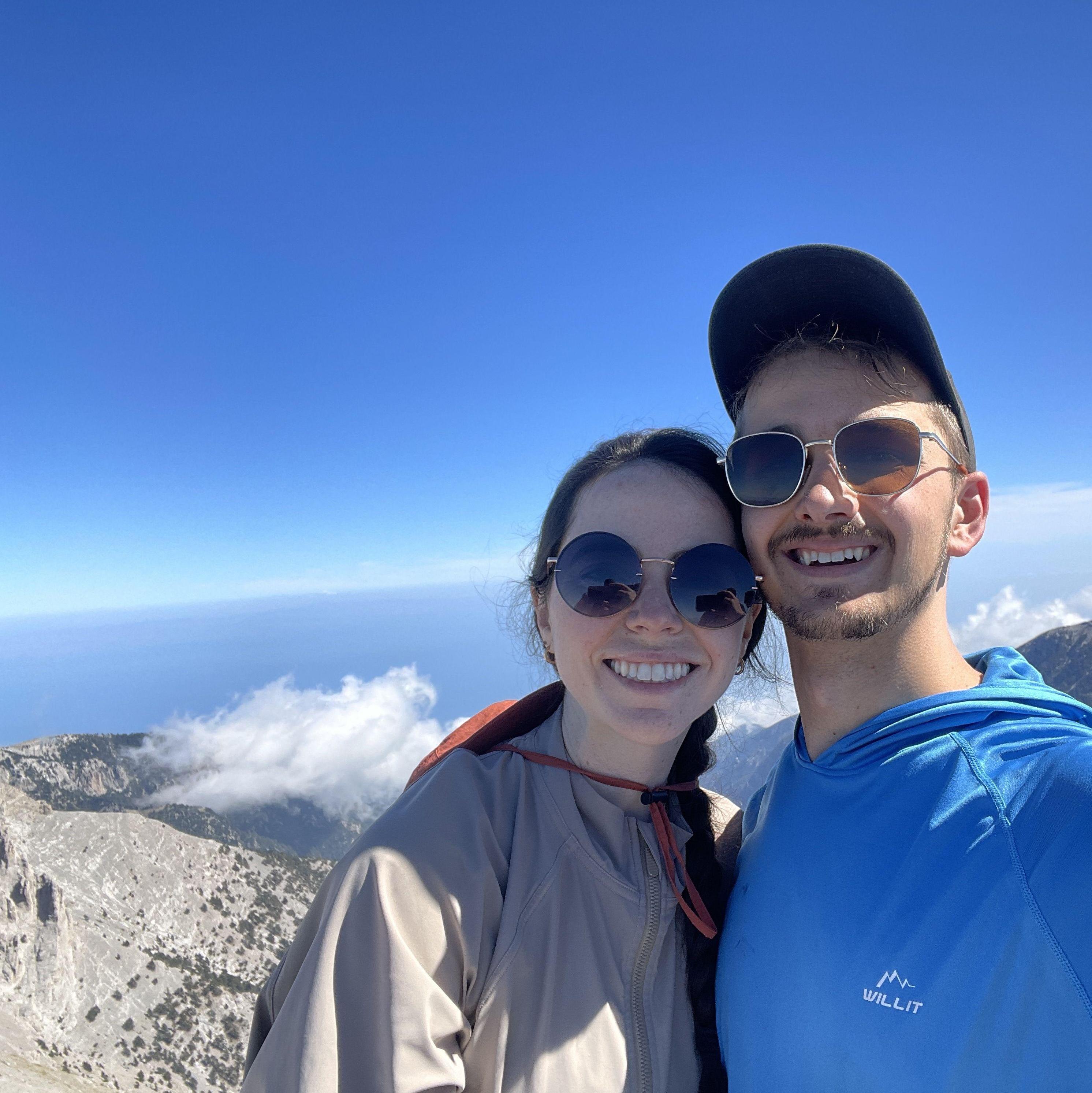 This is us at the top of mount Olympus in Greece