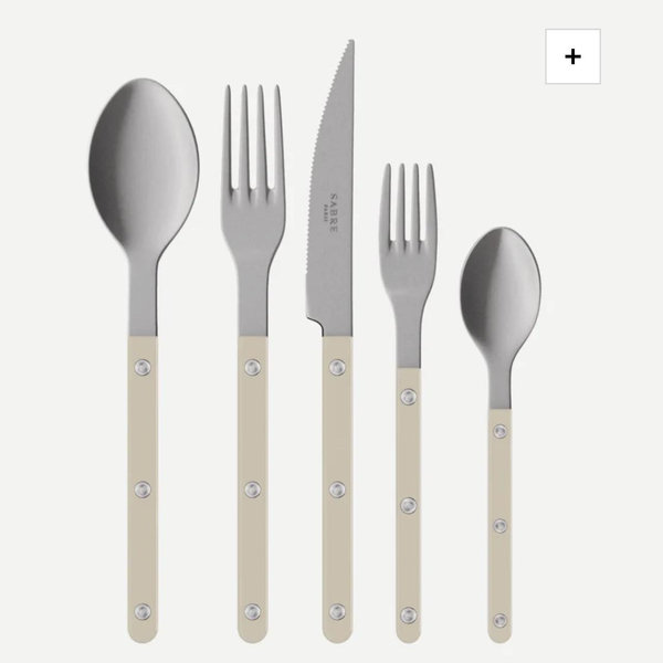 Bistrot Vintage Solid, Light kaki - 20 pieces cutlery set
