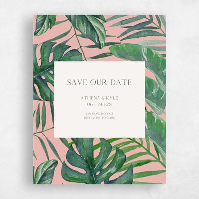 Light Oatmeal, Beige Wedding Save the Date - Anaheim Portrait